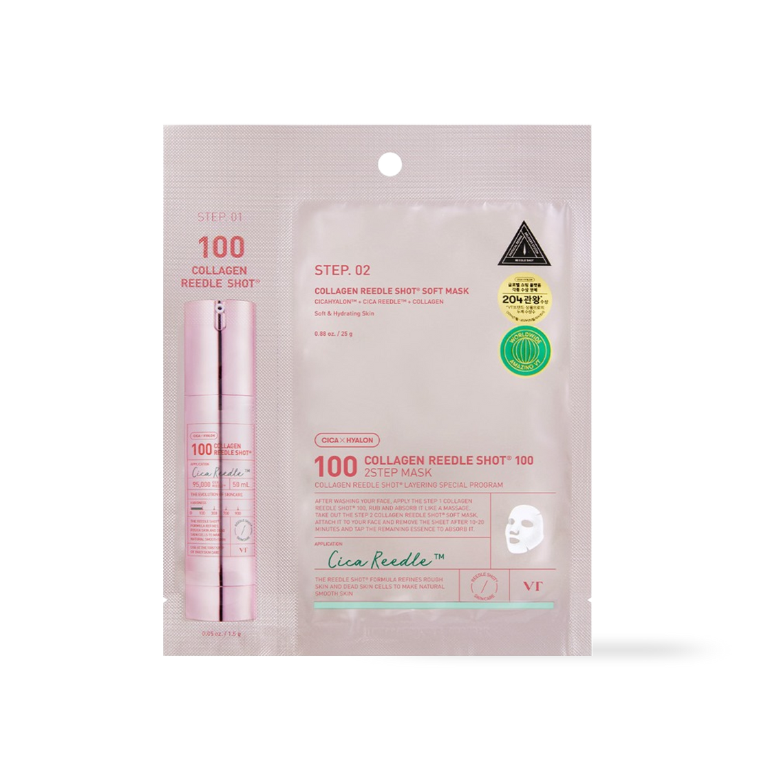[VT Cosmetics] COLLAGEN Reedles Shot 100hL 2 STEP MASK