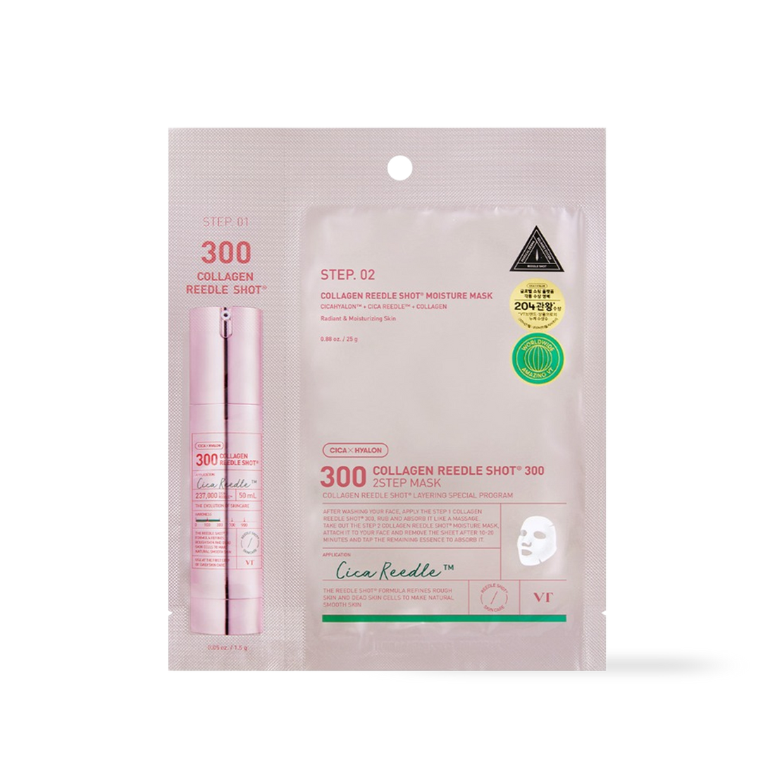 [VT Cosmetics] COLLAGEN Reedles Shot 300hL 2 STEP MASK