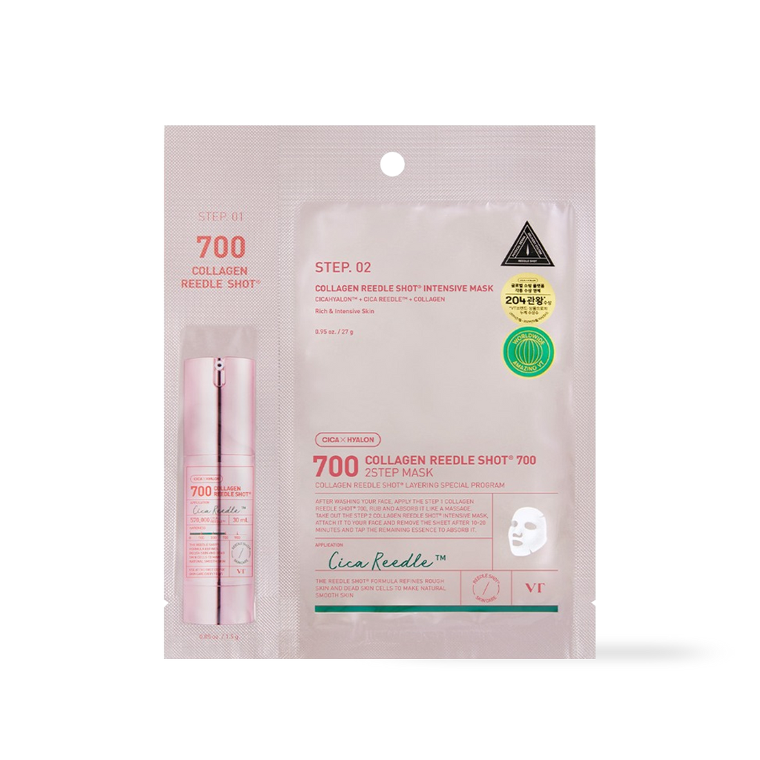 [VT Cosmetics] COLLAGEN Reedles Shot 700hL 2 STEP MASK