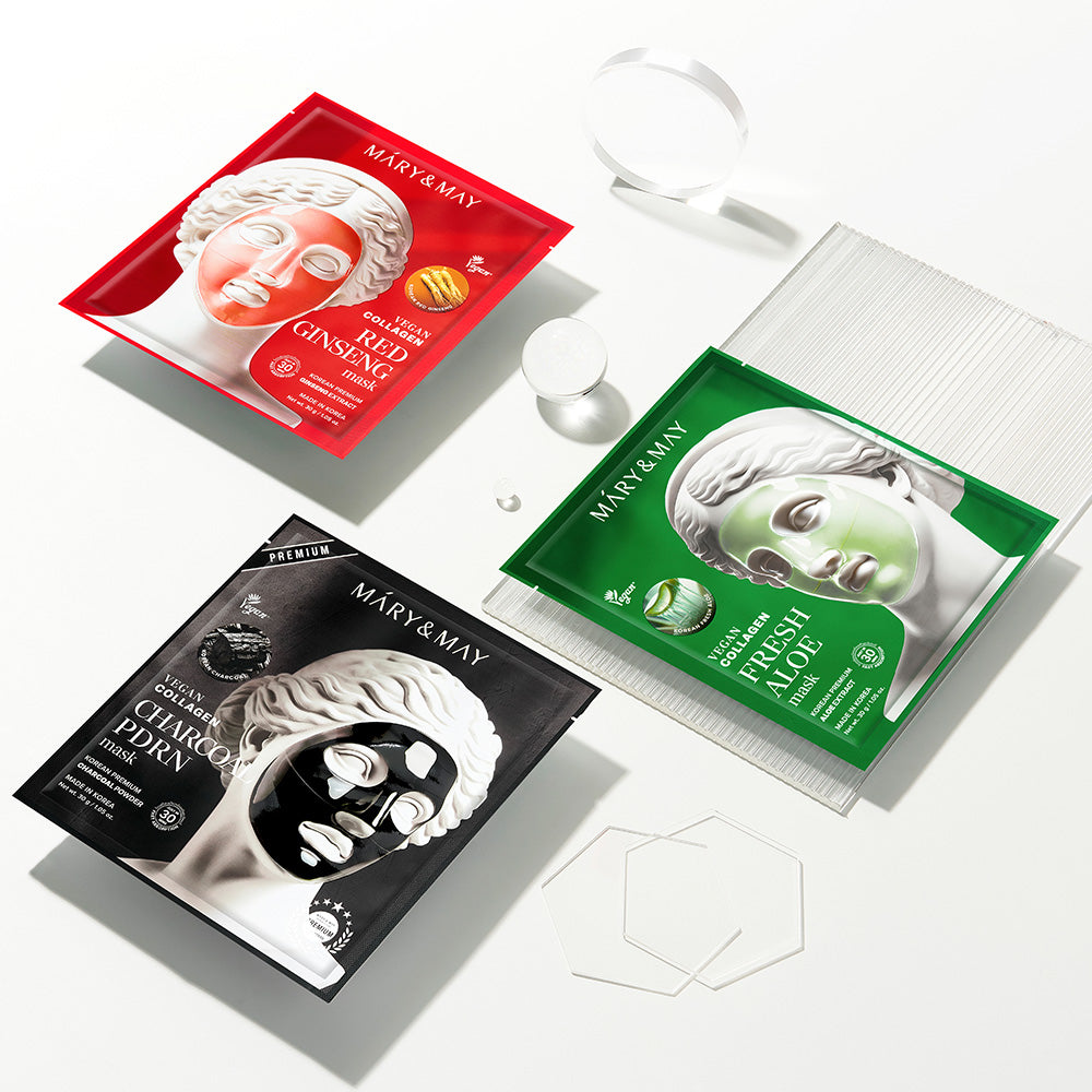 [Mary&May] Vegan Collagen Fresh Aloe Mask (30g x4)