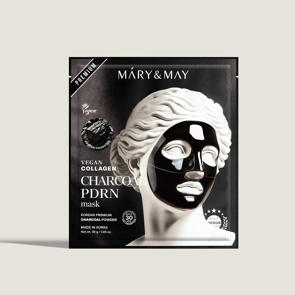 [Mary&May] Vegan Collagen Charcoal PDRN Mask (30g x4)