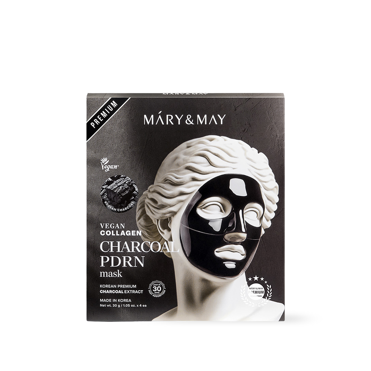 [Mary&May] Vegan Collagen Charcoal PDRN Mask (30g x4)