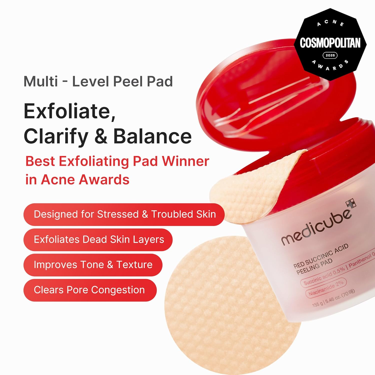 [Medicube] Red Succinic Acid Peeling Pads 70pcs